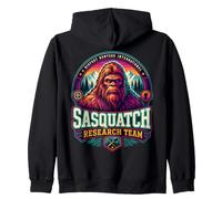 Sasquatch Research Team Bigfoot Hunter Forest Badge Zip Hoodie