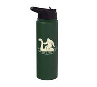 Sasquatch Riding The Loch Ness Monster - Bigfoot Humor Stainless Steel Insulated Water Bottle