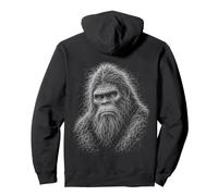 Sasquatch Scribble Art Bigfoot Line Sketch Forest Legend Pullover Hoodie