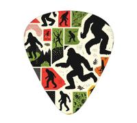 Sasquatch-Silhouettes-Poses 12 Pack Guitar Picks With 3 Thicknesses And Storage Box, Abs Plectrums For Electric Bass Guitar Players