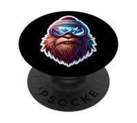 Sasquatch Skiing Snow Big-foot Skier Big Foot Mountains Ski PopSockets Adhesive PopGrip