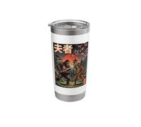 Sasquatch vs Alien Samurai Japanese Art Sakura Bigfoot Stainless Steel Insulated Tumbler