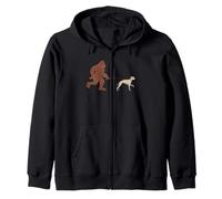 Sasquatch Whippet Dog Funny Bigfoot Sightings Dog Lover Zip Hoodie