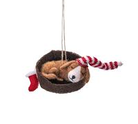 Sass and Belle Dog in a Basket Felt Decoration