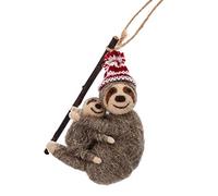 Sass and Belle Festive Felt and Wool Animals Various Designs including Mice, Unicorn, Dogs, Cats, Badgers (Mum And Baby Sloth)