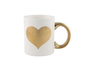 Sass and Belle Metallic Monochrome Gold Heart Mug