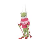 Sass and Belle Skiing Frog Felt Decoration
