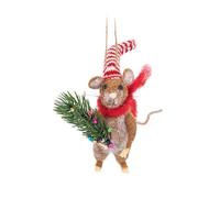 Sass and Belle The Christmas Tree Shopping Mouse Felt Decoration