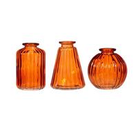 Sass & Belle Amber Glass Bud Vases - Set of 3