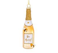 Sass & Belle Bee Merry Gold Champagne Shaped Bauble