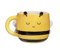Sass & Belle Bee Mug - Cute Yellow Tea Cup with Bee Design, Fun Drinking Cup Gift, Coffee or Tea Lovers, 350ml Kitchen Accessory