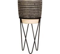 Sass & Belle Black Dash Cement Planter With Wire Stand