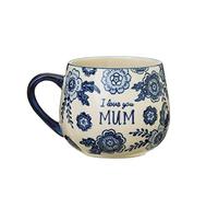 Sass & Belle Blue Willow Mum Mug - I Love You Mum Floral Coffee Tea Mug Gift for Her - Ceramic Cup for Mother's Day, Birthday, or Everyday Thoughtful Moments