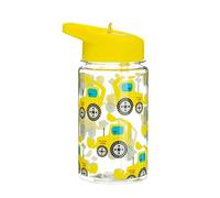 Sass & Belle Digger Bottle - 400ml Yellow Reusable BPA-Free with Foldable Straw Lid, Fun Construction Truck Design, Boys Water Bottle, Dishwasher Safe Kids Water Bottle for School & Travel