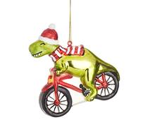 Sass & Belle Dinosaur On A Bicycle Shaped Bauble