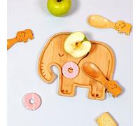 Sass & Belle Elephant Bamboo Plate - Eco-Friendly Baby Plate for Kids & Toddlers - Durable Natural Bamboo Plates, Lightweight & Fun Animal Design - Ideal Toddler Plates for Mealtime