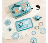 Sass & Belle Endangered Animals Print Tin Tea Set