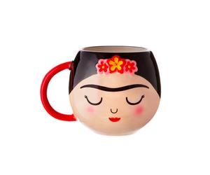 Sass & Belle Frida Face Shaped Mug Boho Fiesta Flower Design Coffee Tea Cup
