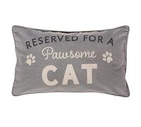 Sass & Belle Grey Reserved For The Cat Cushion Cover - Decorative Sofa Accessory For Living Rooms Pillow Cover For Home Decor Accent And Thoughtful House Gifts