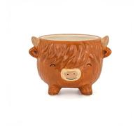 Sass & Belle Highland Cow Medium Planter - Cute Animal Planter for Houseplants, Quirky Decorative Flower Pot for Home Décor, Ceramic Novelty Pot, Part of Sass and Belle selection of Plant Pots