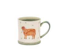 Sass & Belle Highland Cow Motif Mug - Cute Novelty Coffee and Tea Cup - Gift for Mum or Dad - Rustic Ceramic Mugs for Her or Him - Farmhouse Style Hot Drink Cup