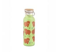 Sass & Belle Highland Cow Stainless Steel Water Bottle - Reusable Metal Flask with Lid - 500ml Cute Leakproof Drinking Bottle for Kids & Adults - Travel and Eco Friendly