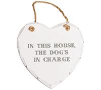 Sass & Belle In This House Dog is in Charge Heart Plaque, White