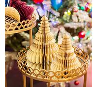 Sass & Belle Kraft Paper Honeycomb Tree Standing Decoration - Set of 2
