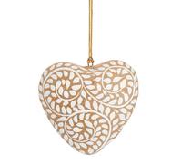 Sass & Belle Kraft Paper Leaf Pattern Heart Papier Mache Decoration