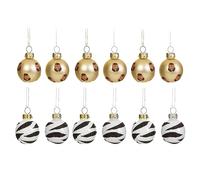 Sass & Belle Leopard & Zebra Mini Baubles - Set of 12