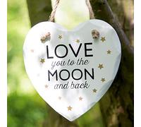 Sass & Belle Love You to the Moon Golden Stars Heart Plaque