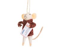 Sass & Belle Mouse With Letter To Santa Felt Decoration
