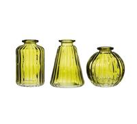 Sass & Belle Olive Green Glass Bud Vases - Set of 3