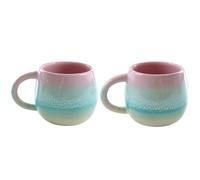 Sass & Belle Pastel Ombre Espresso Mugs Set of 2 in Pink & Green