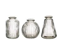 Sass & Belle Plain Glass Bud Vases - Set of 3 Clear