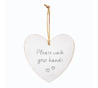 Sass & Belle Please Wash Your Hands Heart Plaque