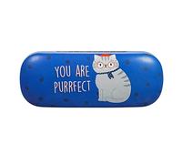 Sass & Belle Purrfect Cat Glasses Case - Protective Hard Shell Spectacles Storage With Soft Lining And Cleaning Cloth Ideal Sunglasses Case For Men Women Or Kids And Fun Gift For Her Or Him