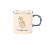 Sass & Belle Purrfect Cuppa Mug - Cute Cat Design Tea or Coffee Cup Gift, Sass and Belle Novelty Design Mug for Her - Gift for Mum, Him, Women, Tea Lovers