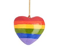 Sass & Belle Rainbow Heart Papier Mache Decoration