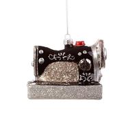 Sass & Belle Retro Sewing Machine Shaped Bauble Black