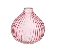 Sass & Belle Round Fluted Glass Vase Pink