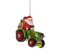 Sass & Belle Santa on a Tractor Shaped Bauble