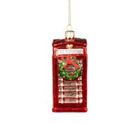 Sass and Belle Festive Glass Telephone Box Bauble