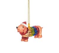 Sass & Belle Sausage Dog In Rainbow Jumper Bauble