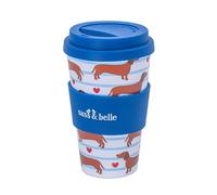 Sass & Belle Travel Coffee Cup Sausage Dog – Reusable, Eco-Friendly, Lightweight with Lid