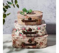 Sass & Belle Vintage Rose Suitcases - Set of 3