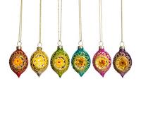 Sass & Belle Set of 6 Bright Metallic Open Faced Baubles