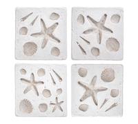 Sass & Belle Shell Imprint Coasters - Set of 4