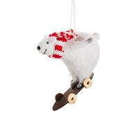 Sass & Belle Skate Boarding Polar Bear Felt Decoration
