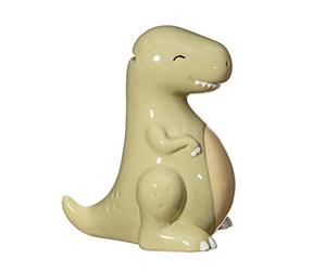 Sass & Belle T-Rex Money Box - Ceramic Dinosaur Piggy Bank for Kids, Novelty Coin Storage & Savings Jar